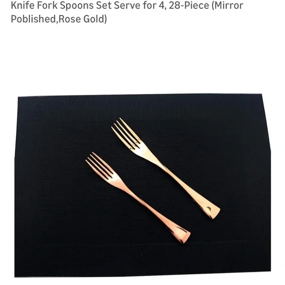 Elegant Rose Gold Flatware Set - 28-Piece - Picture 9 of 13